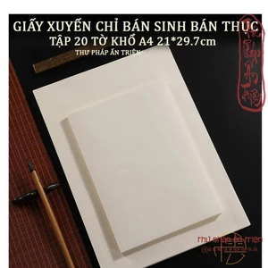 GIẤY Thư Pháp Tập 20 tờ giấy xuyến chỉ trơn khổ A4 luyện viết chữ vẽ tranh thư pháp thủy mặc có miễn phí vận chuyển