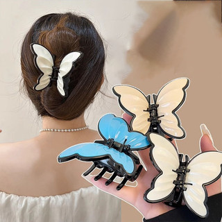 Kẹp b.u.o.m răng cá mập cổ tích, kẹp tóc nữ cánh buom màu xanh,trắng, trà sữa