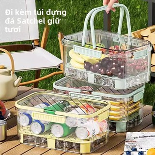 Hộp giữ tươi di động Dung tích lớn Hộp kín rau củ quả có thể thoát nước Hộp đóng gói dã ngoại