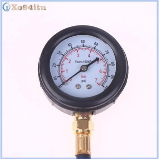 XOITU Hệ thống nhiên liệu ô tô Đồng hồ đo áp suất xe máy Công cụ kiểm tra áp suất ô tô 0-100PSI 6.3 / 7.89 / 9.49 Có van VN