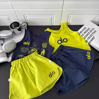 Mùa Hè Bé Trai Bé Gái Bộ Đồ Thể Thao Trẻ Em Hoạt Hình Áo Vest Không Tay Quần Short Quần Cho Bé Mỏng Hai Mảnh Phù Hợp Với