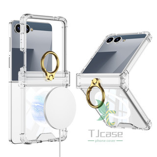 Ốp lưng túi khí trong suốt từ tính Samsung Galaxy Z Flip 7 6 5 4 Hing Vỏ sạc không dây kín khí hoàn toàn