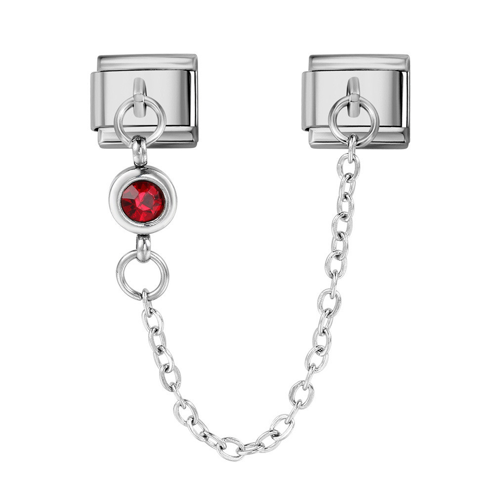12 tháng Birthstone Ý Vòng tay mô-đun Sáng tạo DIY căng khâu dây thép titan