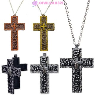 Vòng cổ chữ thập thép không gỉ OIWLSAX321, thiết kế cổ điển với ngăn bí mật
