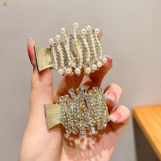 Kẹp Tóc Hình Đuôi Ngựa Hợp Kim Ngọc Trai Giả Kim Cương, Phong Cách Hàn Quốc - Quà Tặng Đặc Biệt
