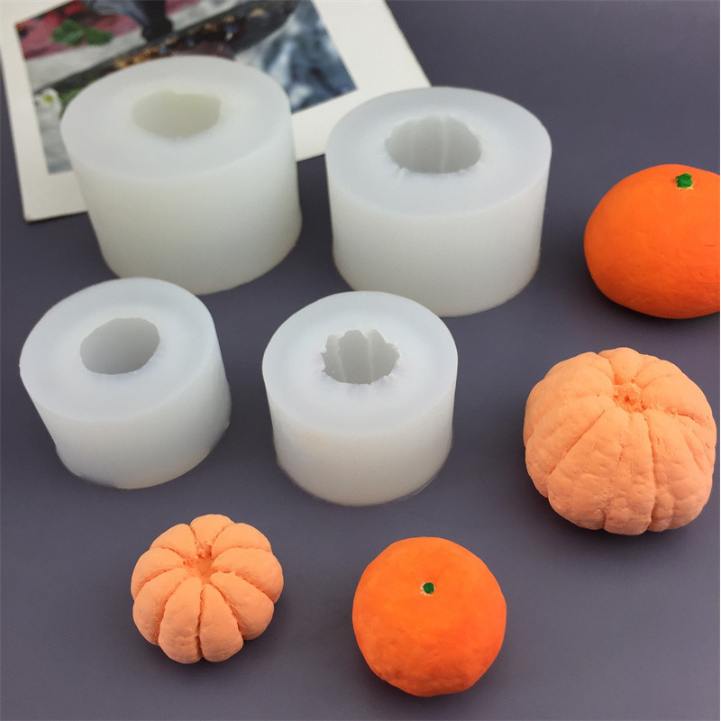 DIY Hình Cam Khuôn Silicon Trái Cây Fondant Chocolate Mousse Trang Trí Bánh Nướng Khuôn Thơm Thạch Cao Khuôn Nến