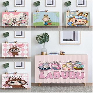 Rèm tủ polyester in một mặt Labubububu dễ thương, hiện vật làm đẹp nhà bếp (không cần thanh)