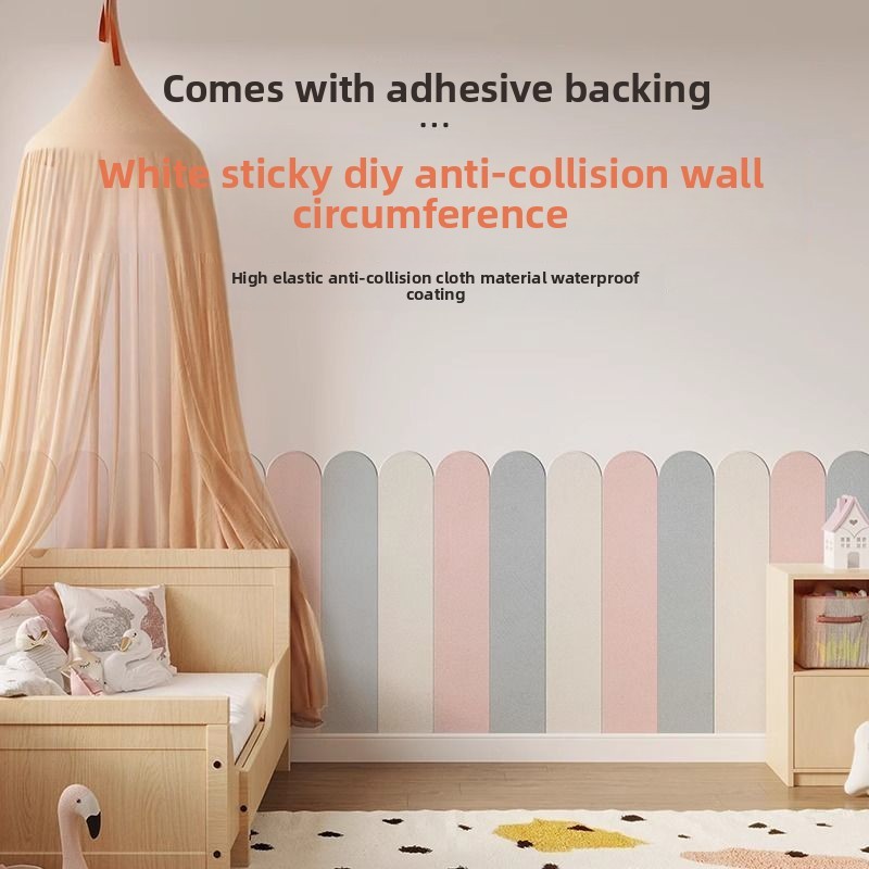 Váy Tường Túi Mềm Tự Dính 3d Miếng Dán Tường Chống Va Chạm Ba Chiều Phòng Trẻ Em Giường Chống Va Chạm