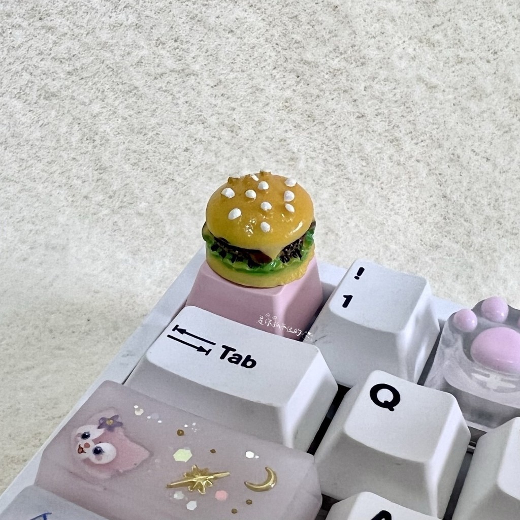 Keycap Dễ Thương Trục Chữ Thập Cơ Keycap oem Chiều Cao R4 Bổ Sung Độc Đáo Cheeseburger Trứng Nướng Ba Chiều / llko