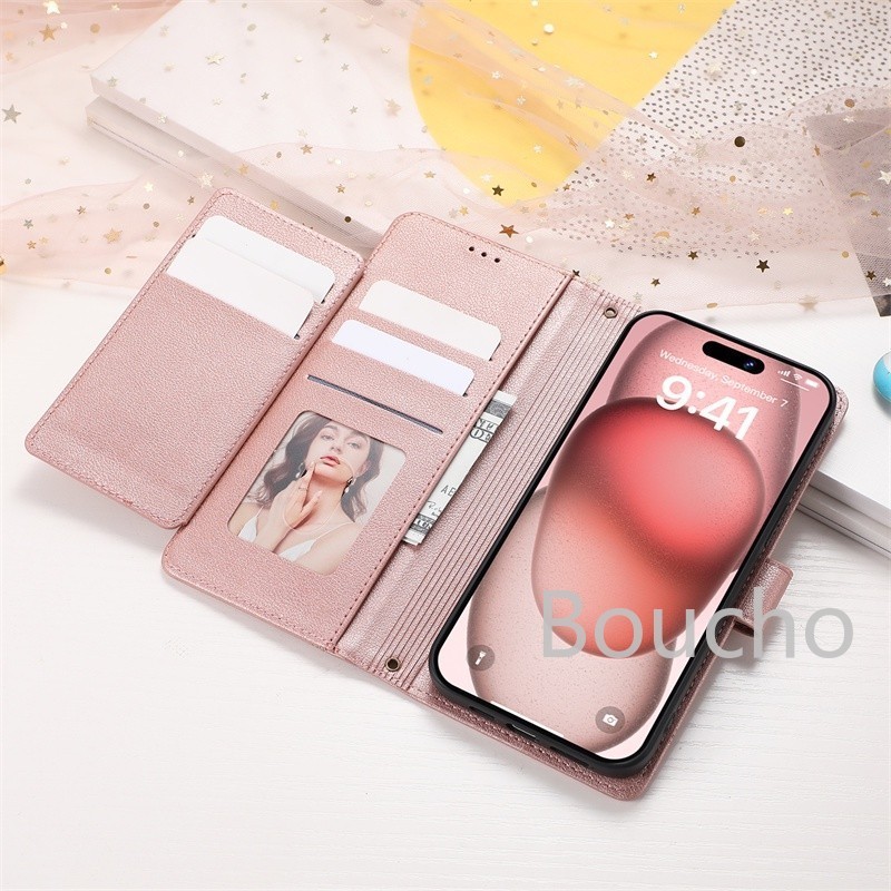 Dành Cho OPPO Reno 11 12 13 14 Pro 11F 11A 12F 12FS 13F 13FS 14F F27 5G 4G Ví PU Thời Trang Flip Cover Vỏ Điện Thoại Da Sang Trọng Có Khe Cắm Thẻ
