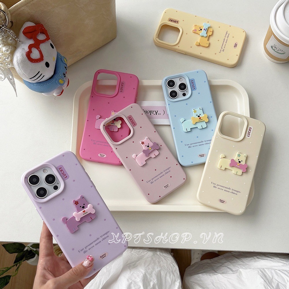 Ốp Điện Thoại Mềm 3D Dot Dog Cho iPhone 17 Pro Max 17 Air 16 Plus 15 14 13 12 11 Vỏ Bảo Vệ Chống Sốc