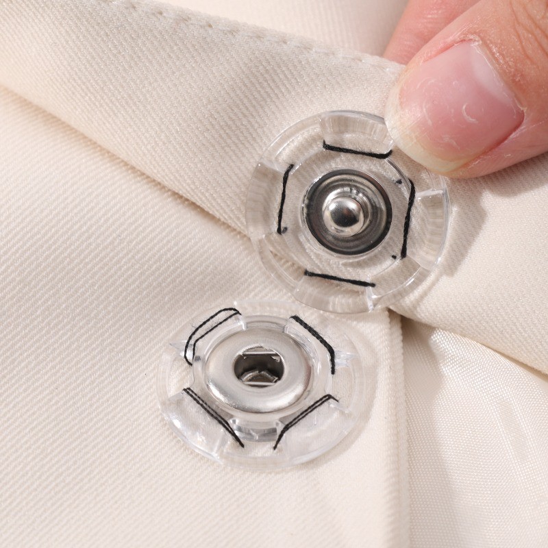 Nút Quần Áo Ẩn Snap Trong Suốt - Khóa Cố Định Kim Loại Nhựa - Phụ Kiện May Vá Phần Cứng