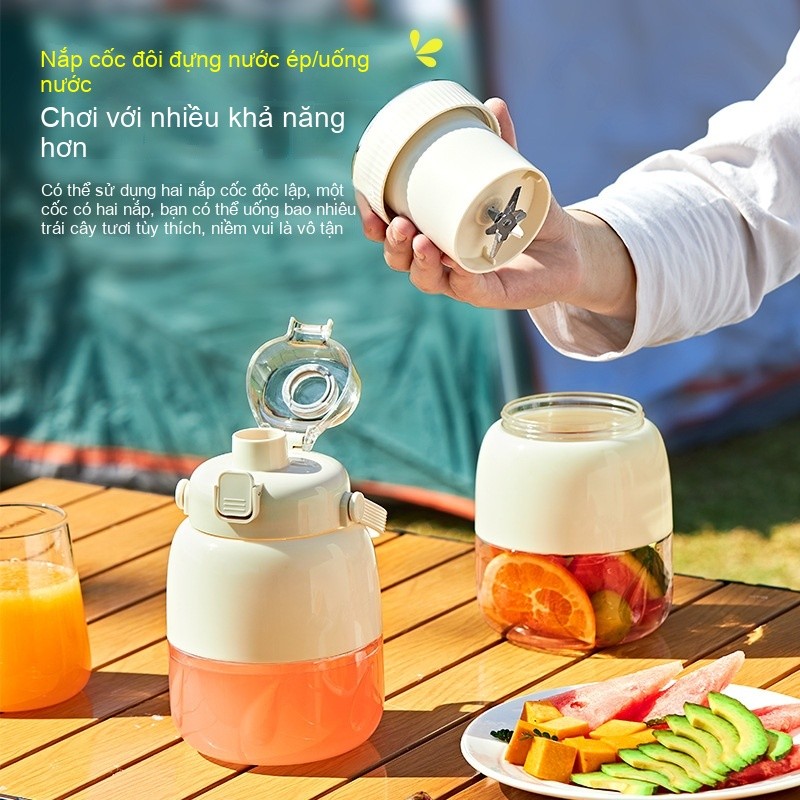 Máy Ép Hoa Quả Cầm Tay 800ML Dung Tích Lớn - Máy Xay Sinh Tố Đa Chức Năng - Dùng Cho Gia Đình & Đi Chơi