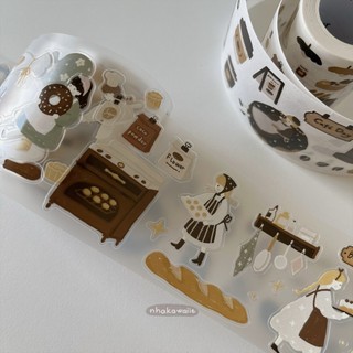 Washi tape bế viền Yier Bread phong cách retro chiết 1M