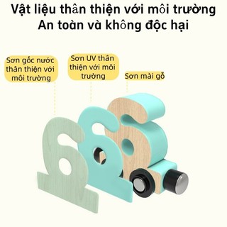【BabyJoy】Đoàn Tàu Nam Châm Số Đếm Bằng Gỗ Cho Bé,đồ chơi thông minh giáo dục cho bé,Cho Bé Phát Triển Trí Tuệ