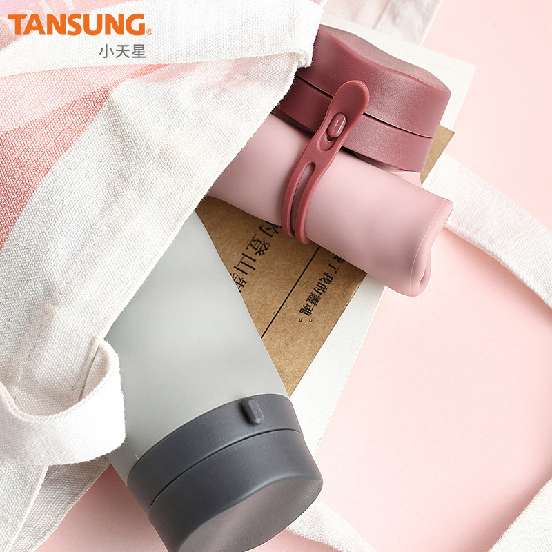 600ML Mới Chịu Nhiệt Độ Cao Silicone Thể Thao Ngoài Trời Chai Nước Có Thể Gập Lại Chai Nước Di Động Du Lịch Ngoài Trời Chai Nước
