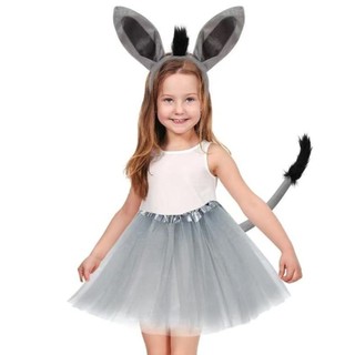 ASDFGER 4 Bộ Trang Phục Lừa, Thắt Nơ Ngộ nghĩnh Donkey Headband, Động Vật Thời Trang Đuôi Mũi Lừa Tai Băng Đô Trẻ Em Người Lớn