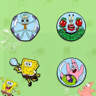 SpongeBob Dứa Nhà Kim Loại Pin Vintage Bikini Đáy Đồng Xu Huy Hiệu Cho Túi Xách
