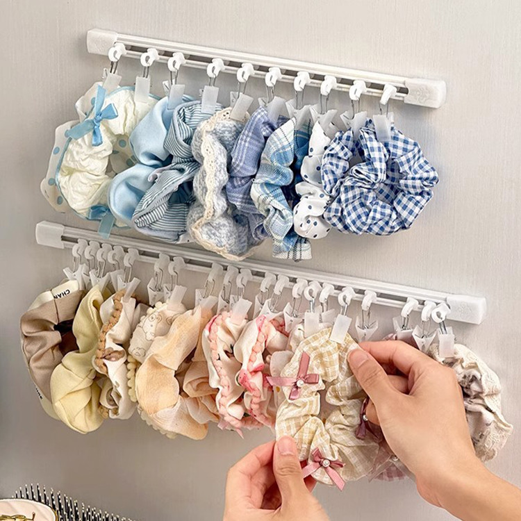 [H & L] Giá đựng đồ treo đa năng với 20 kẹp - Tiết kiệm không gian nhà bếp / phòng tắm cho mũ / gia vị / tất, Dụng cụ sắp xếp đường ray trượt bằng nhựa hạng nặng