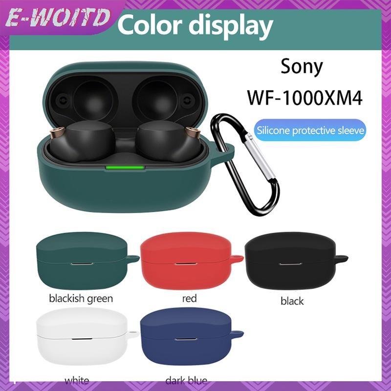 E-woitd Vỏ Silicon Mềm Cho WF-1000XM4 Vỏ Tai Nghe Bảo Vệ Hộp Sạc Vỏ Tai Nghe Không Dây Vỏ Bảo Vệ Có Móc HNVN