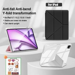 Ốp lưng iPad 11th A16 Acrylic iPad Air 11 "Air5 / Air4 Gen 5 / 6 iPad Gen 10th 9 / 8 / 7 10.2" Air 1 / 2 YFold Cover Acrylic trong suốt có giá đỡ bút chì