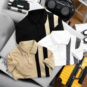 COMBO 3 ÁO POLO 2 SỌC VẢI THUN CÁ SẤU POLY THÁI 4 CHIỀU