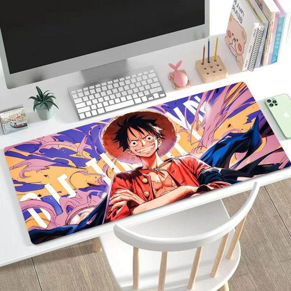 Thảm để bàn Gear 5 Luffy 90x40cm | Chủ đề ONE PIECA Sun God | Đế chống trượt dày 3mm cực lớn | Miếng lót chuột chơi game mở rộng cho PC