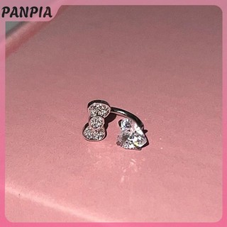 PANPIA-Cute Nơ Trái Tim Xương Tai Móng Tay Thời Trang Tinh Tế Bông Tai Dành Cho Nữ Cô Gái Ngọt Ngào Đa Năng Bông Tai Trang Sức Phụ Kiện Quà Tặng