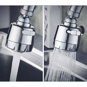 Đầu nối vòi nước tăng áp xoay 720 độ lắp vòi nước chậu rửa bát chén với 2 chế độ nước chảy
