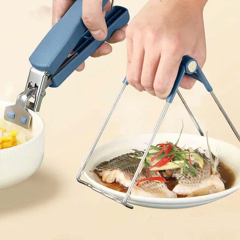 Bộ Dụng Cụ Gắp Bát Đĩa Chống Nóng 6 Món Tiện Lợi, Kẹp Gắp, Kẹp Nhấc, Găng Mỏ Vịt, Miếng Lót Nồi