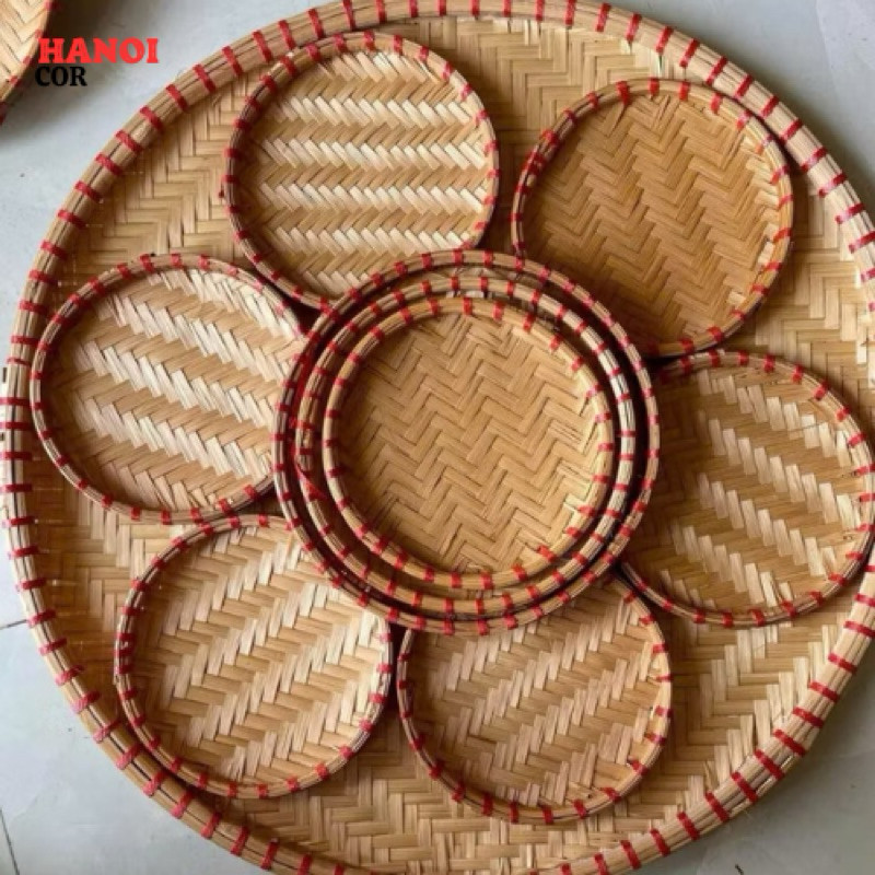 [siêu rẻ] Mẹt Tre Viền Đỏ Decor Trang Trí Giá Tận Xưởng Đủ Sze