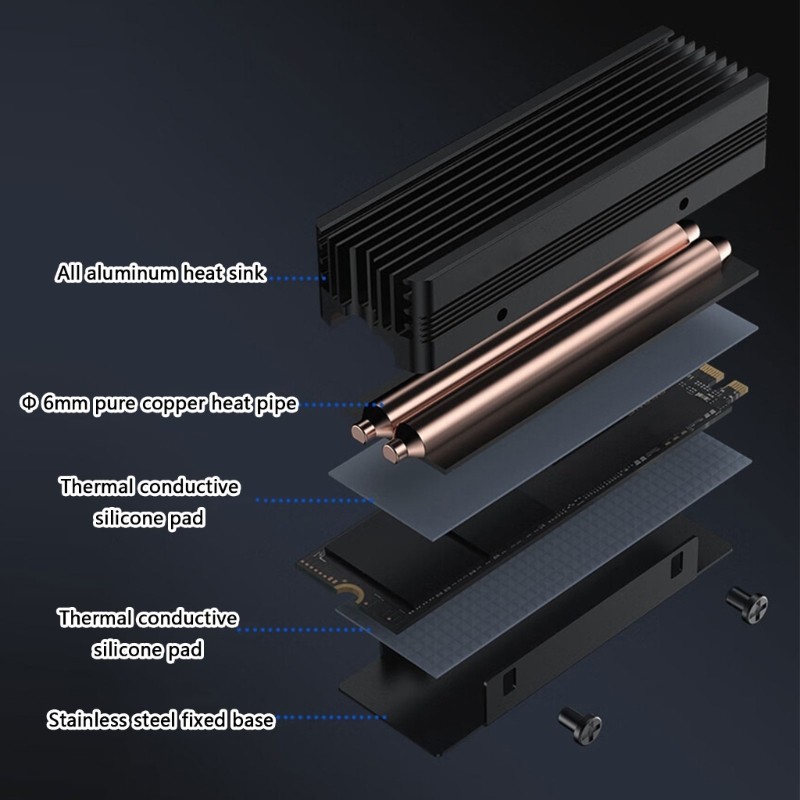 Moon M 2 2280 SSD Tản Nhiệt Kim Loại 2280 NVME CPU Thay Thế