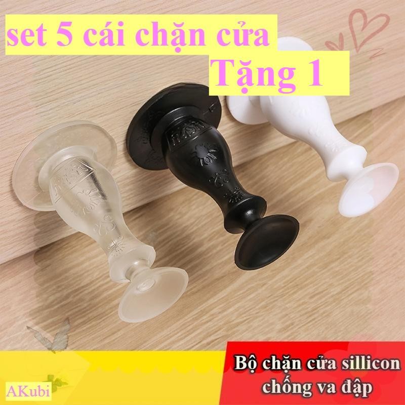 [Set 5 cái] Chặn cửa chống va đập, bộ giữ cửa hít chân không sillicon keo NANO không đục khoan làm hỏng tường
