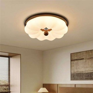 AIMI Đèn Ốp Trần Đèn Trần Bằng Gỗ Chụp Đèn Acrylic Đèn Led Thời Trung Cổ Phòng Ngủ Đèn Trang Trí Phòng Khách Phòng Ăn Phòng Học Trung Tâm