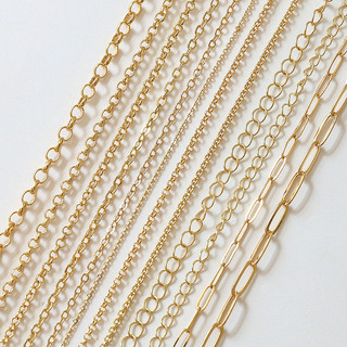 Đồng Clad Vàng Vàng Thật Mạ Điện Chữ O Dây Xích Lá Tình Yêu Bảo Quản Màu Tự Làm Handmade Trang Sức Vòng Cổ Rời Dây Xích Phụ Kiện