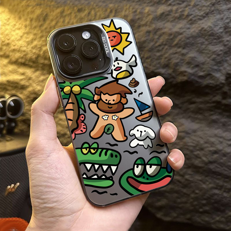 Dành Cho iPhone 16 11 12 13 14 15 Pro Max XR X XS Max 7 8 Plus SE2020 2022 Phim Hoạt Hình Supermaria IMD Sang Trọng Mờ Cứng Chống Sốc