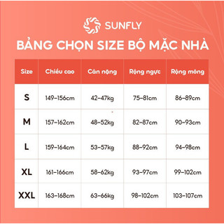 Set đồ nữ SUNFLY chất thun tăm áo cộc quần suông dài SFB3054