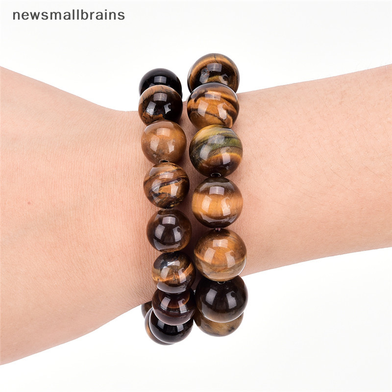 Newsmallbrains Tự Nhiên Hổ Mắt Đá May Mắn Phước Lành Hạt Nam Nữ Trang Sức Vòng Tay Lắc Tay Sang Trọng NSB