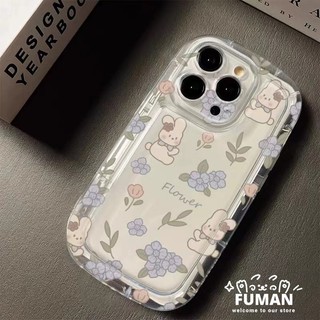 Dành Cho IQOO Neo9 Neo9S Neo8 Pro Neo5 SE Neo7 Neo6 IQOO Z9 Turbo Z9X Z5 Z5X Z3 Z5 Vivo S1 Y7S Y72 5G Y53S Y75S T1X Ốp lưng Phong Cách Hàn Quốc Thỏ Hoa Mềm Có Túi Khí
