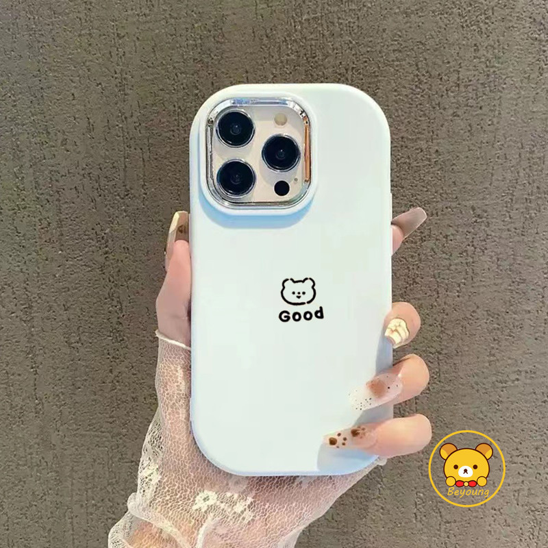 Ốp lưng hình gấu may mắn hoạt hình cho Redmi A3 9T 13C 12C Note 13 Pro 5G 13 Pro Plus 12 Pro 5G 12 Turbo 11S 5G 10 9 Pro 9S 5G Vỏ màu trơn đơn giản Vỏ mềm chống sốc hình gấu tốt dễ thương