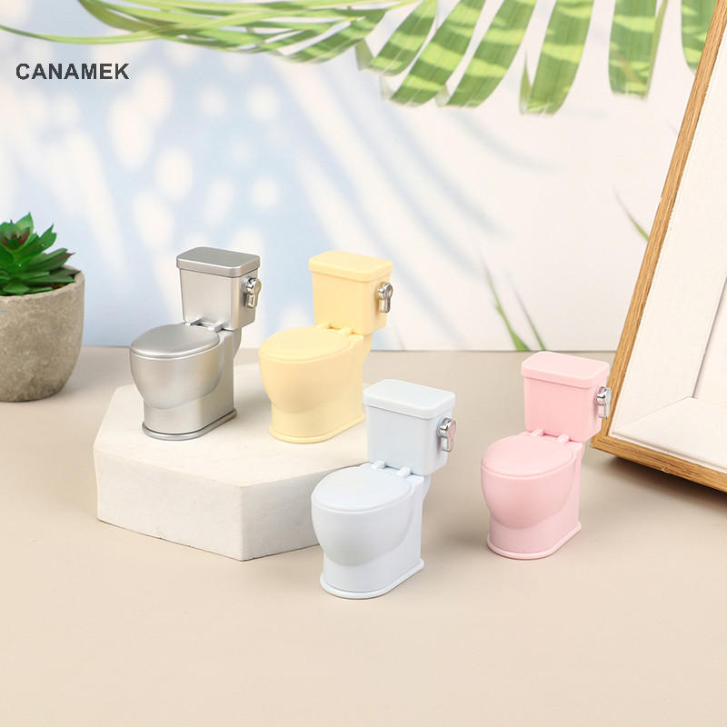 Canamek Nội thất nhà búp bê Nhà vệ sinh màu trắng Nhà búp bê Bàn chải vệ sinh Đồ chơi thu nhỏ Phụ kiện búp bê CSF
