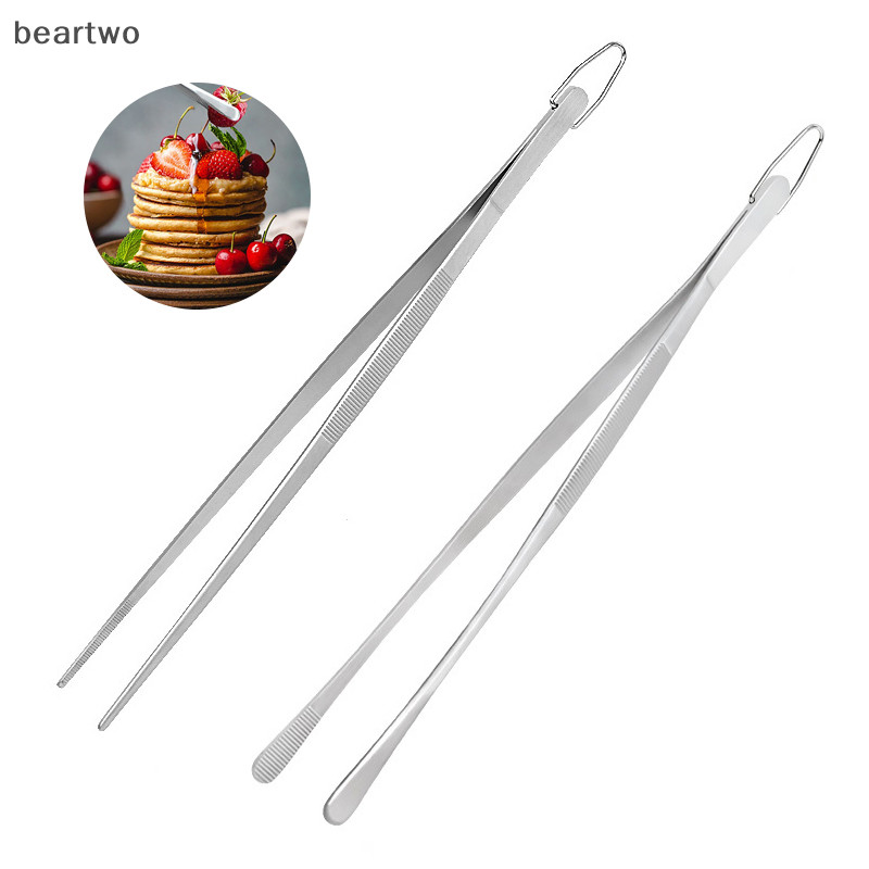 < Beartwo > Nhíp nhà bếp 30CM Nhíp mịn Kẹp nấu ăn bằng thép không gỉ cực dài cho dụng cụ pha chế BBQ Đẹp