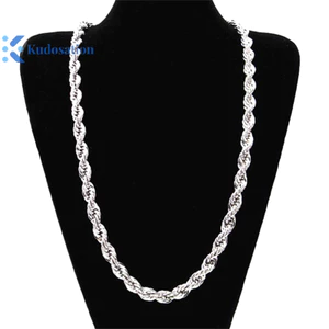 Kudosation Chất Lượng Cao Bạc 925 4MM Nam Nữ Dây Xích Nam Xoắn Dây Vòng Cổ Vòng Tay Thời Trang Bạc Bộ Trang Sức