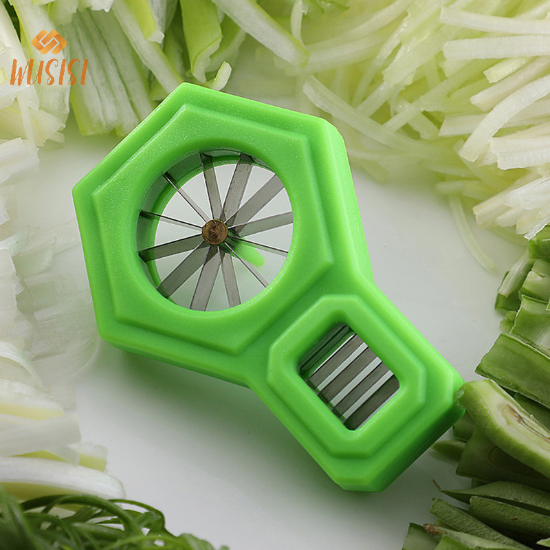 [Wusisi] Máy cắt hành lá cây Máy thái vỏ sò bằng thép không gỉ Dụng cụ nhà bếp cho nông cụ rau củ hành xanh chính xác MỚI