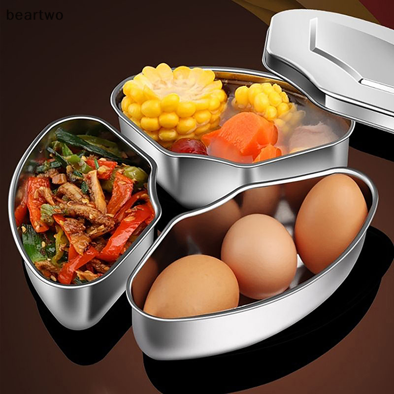 < Beartwo > 1 Tấm Hấp Inox Quạt Hình Chia Đĩa Hấp Thực Phẩm Gia Đình Bát Hấp Phụ Kiện Nhà Bếp Đẹp
