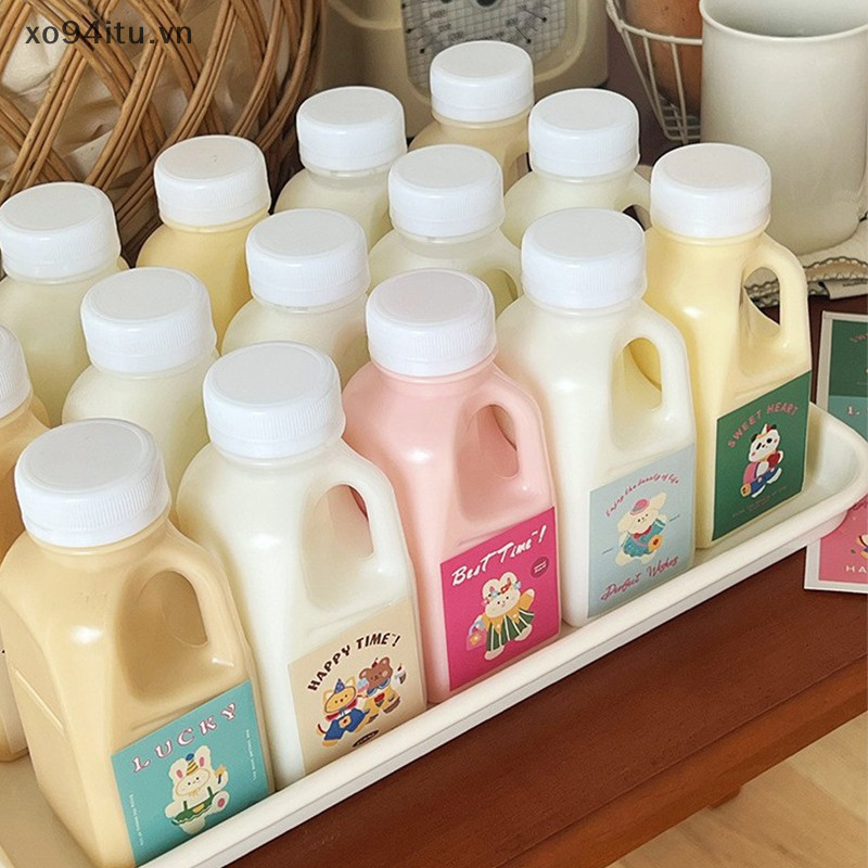 Xoitu 1PC Trong Suốt Trẻ Em Bình Nước Nhựa Chai Nước Uống Sữa PET Chai Có Nắp Cắm Trại Đi Bộ Đường Dài Drinkware VN