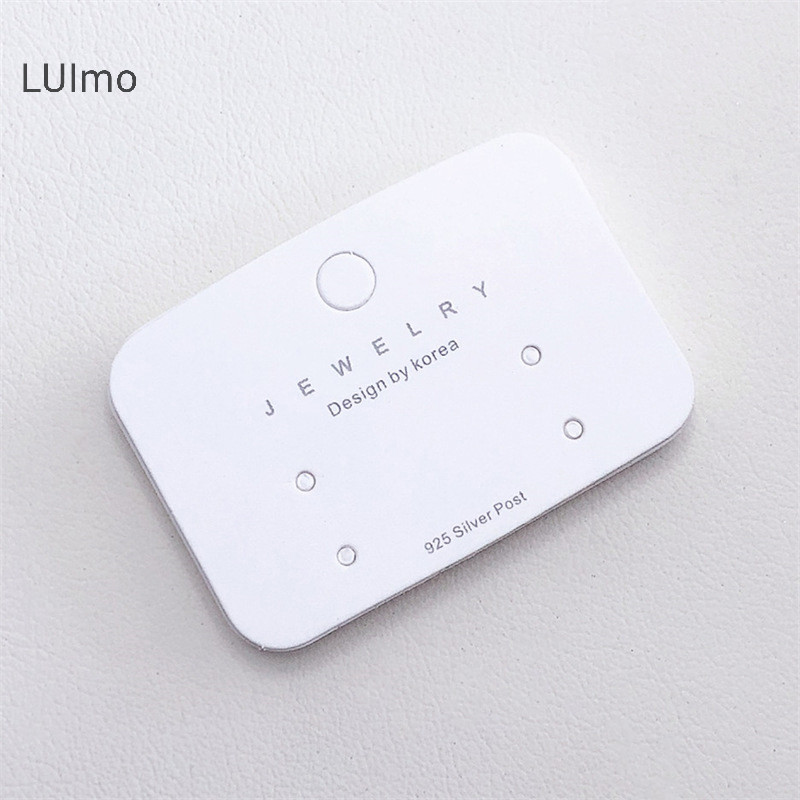 Luimo 50 Chiếc Tối Giản Giấy Tông Trắng Đóng Gói Thẻ Bông Tai Đóng Gói Thẻ Trưng Bày DIY Bông Tai Giá Bán Lẻ Thẻ Nhãn SBS