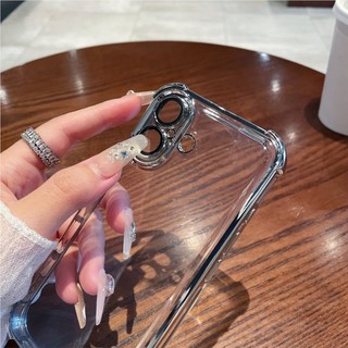 Ốp Lưng Chống Sốc Mạ Sang Trọng Cho iPhone 16 15 14 Plus 13 12 11 Pro Max Silicon Mềm TPU Giáp Ốp Lưng Trong Suốt