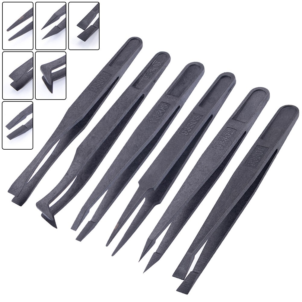 [Cosyh] Nhíp sợi Carbon chống tĩnh điện Công cụ sửa chữa công nghiệp bảo trì chính xác