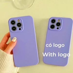 Vỏ silicon màu tím nhạt cho iPhone 17 / 16 / 15 / 14 / 13 / 12 / 11 / Pro max / Plus Bảo vệ vỏ chống rơi